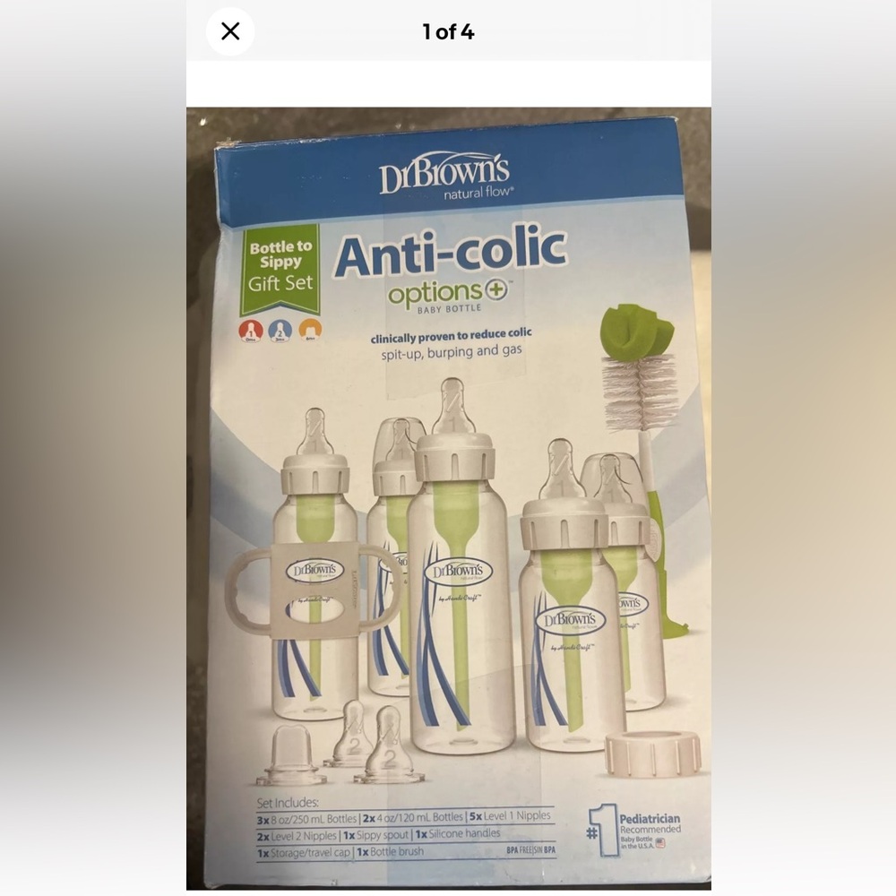 Dr Browns Anti-Colic Options + 5 Pk 8oz / 4 oz Bottle Essentials.
